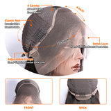 Afro Kinky Curly Wig Natural 1B Lace Front Human Hair